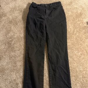 Lee Women's Straight Leg Jeans in Black Denim 6 tall high rise